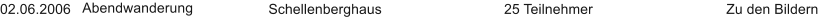 02.06.2006 Abendwanderung     Schellenberghaus  25 Teilnehmer Zu den Bildern