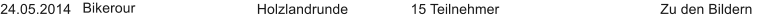 24.05.2014 Bikerour Holzlandrunde 15 Teilnehmer Zu den Bildern